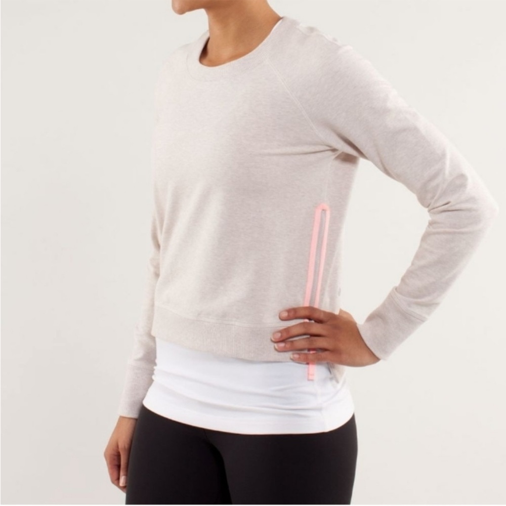 Lululemon Rejuvenate Pullover Crew Neck Sweatshirt Sz 4 Dune French Terry
